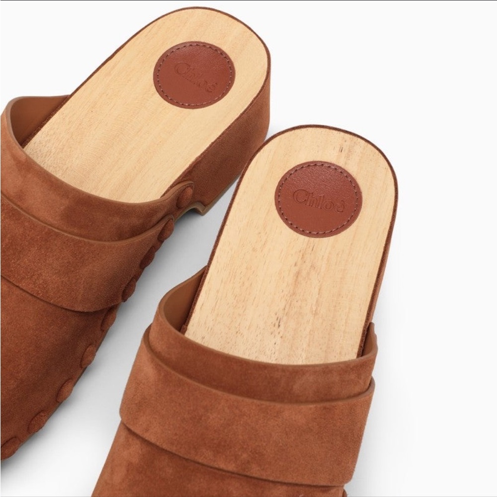 CHLOÉ Y2K Studded Joy Suede Boho Mule Clogs Size 37 - Picture 8 of 16